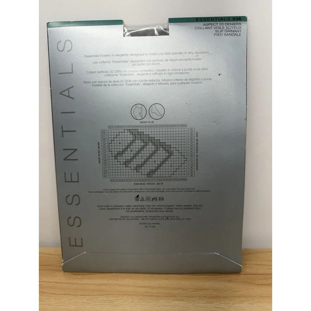 Vintage 2008 Givenchy Body Gleamers Pantyhose Silver Fox C Shimmery Sheer NOS